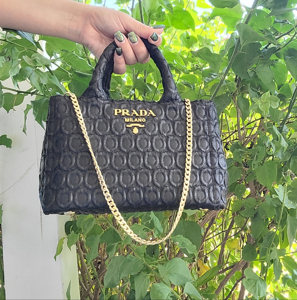 Prada Black and Gold Mini Tote - Picture 10 of 10